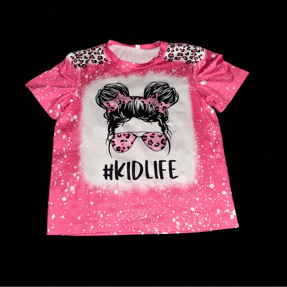 Pink #KidLife Graphic T-Shirt Girls 120 (5-6)